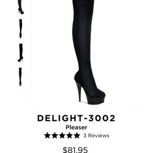 Pleaser knee high velvet platform boots